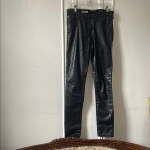 Adriano Goldschmied Black Faux Leather Pants